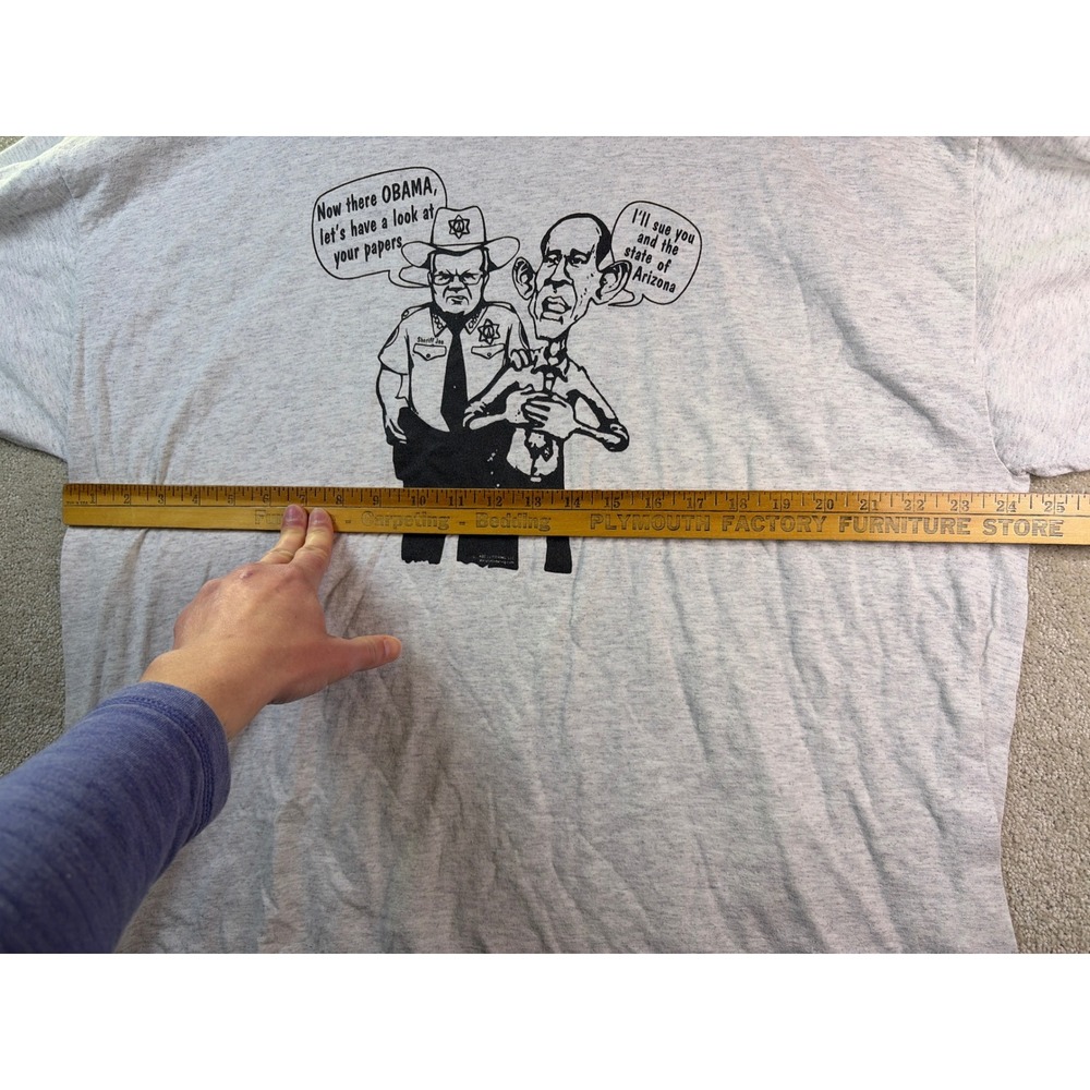 Gildan T Shirt Mens 2XL Gray Obama Sheriff Joe Arpaio Arizona Political Satire‎ - Picture 6 of 7